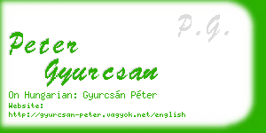 peter gyurcsan business card